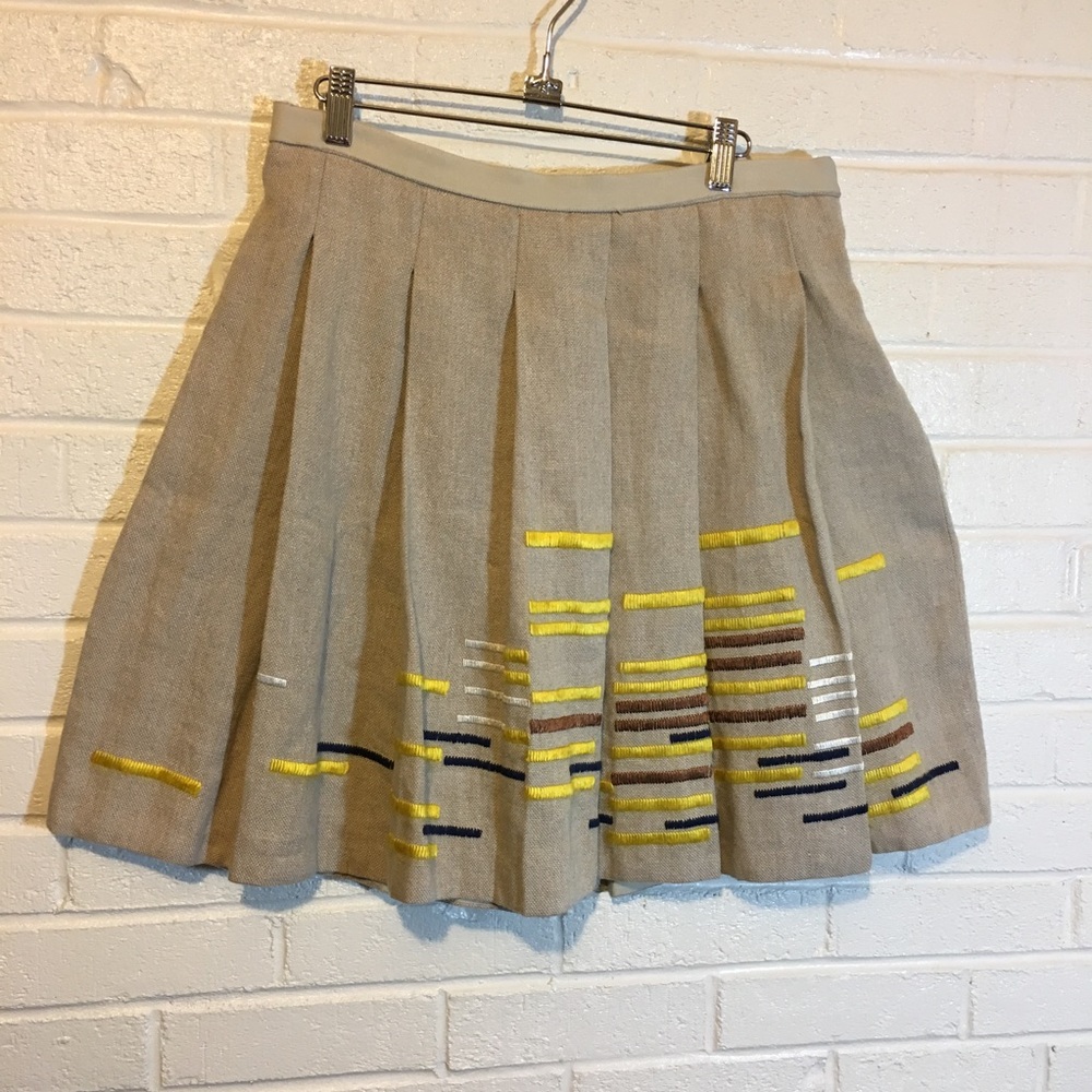 Pleated Maeve Anthropologie Skirt. Linen.
